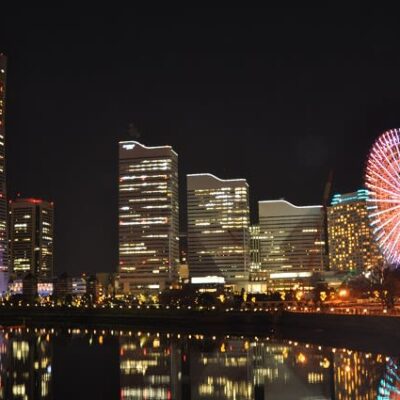 みなとみらい　イルミネーション　夜景。