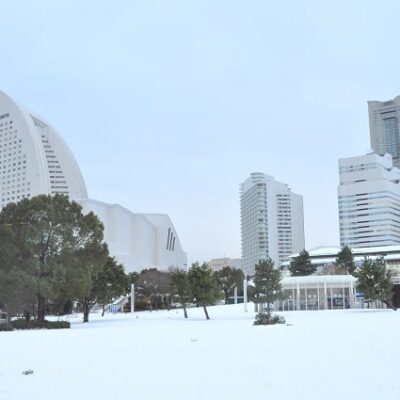 みなとみらい　雪景色。
