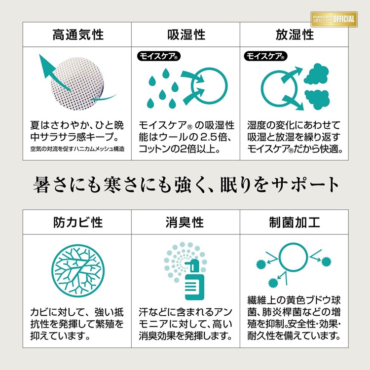 フランスベッド　ベッドパッド　オールシーズンメッシュパッド