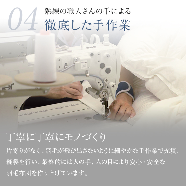 西川 羽毛布団 西川プレミアム NP7052 手作業