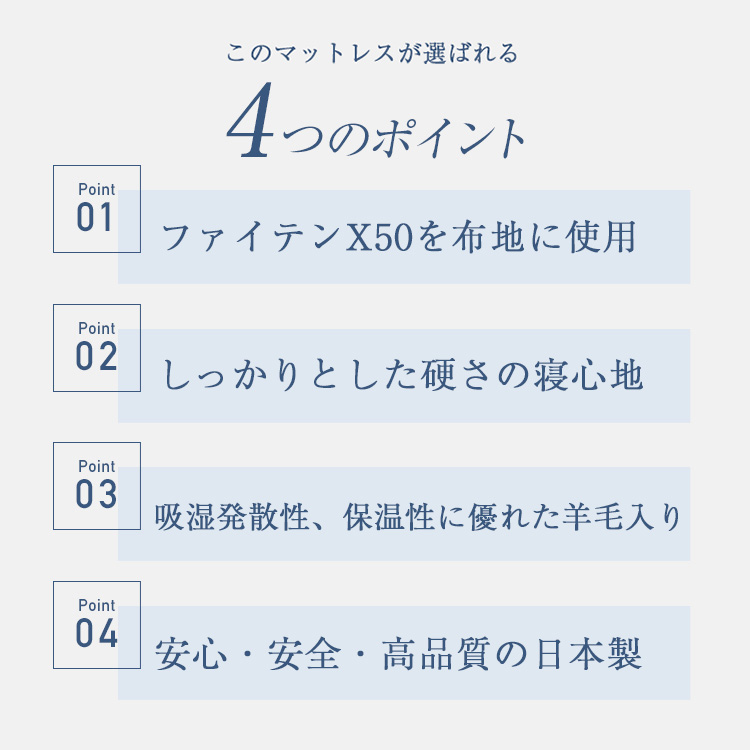 東京ベッド　マットレス　ファイテンX50　ポイント