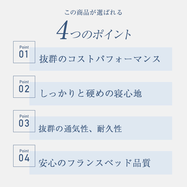 フランスベッド　マットレス　ZI-100　ポイント