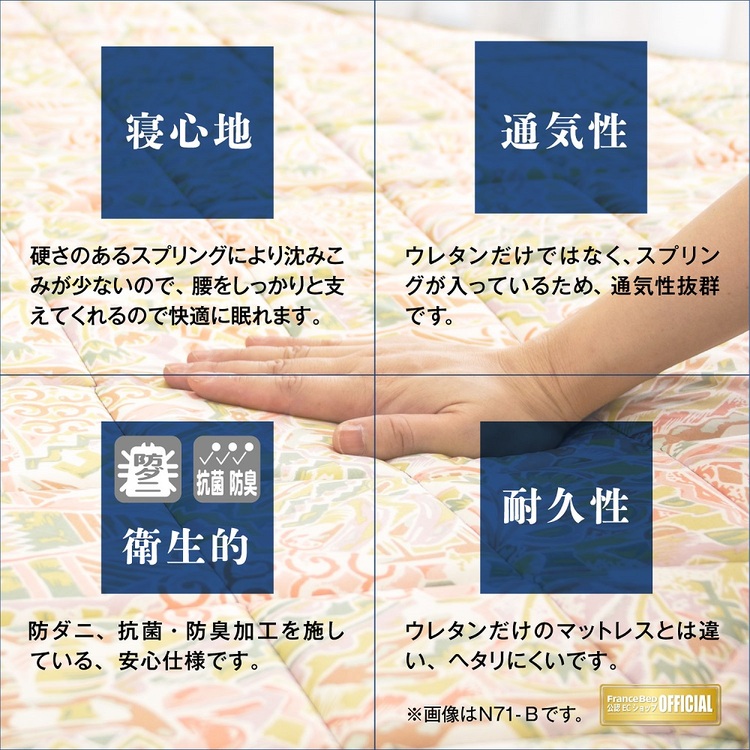 フランスベッド　折りたたみベッド　パンテオンN71A　