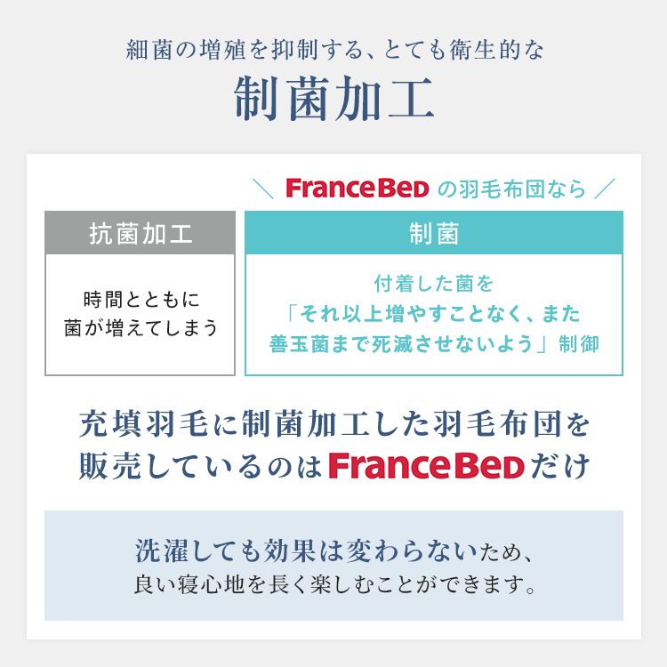 フランスベッド　羽毛布団　AS-DLQ-90　制菌加工