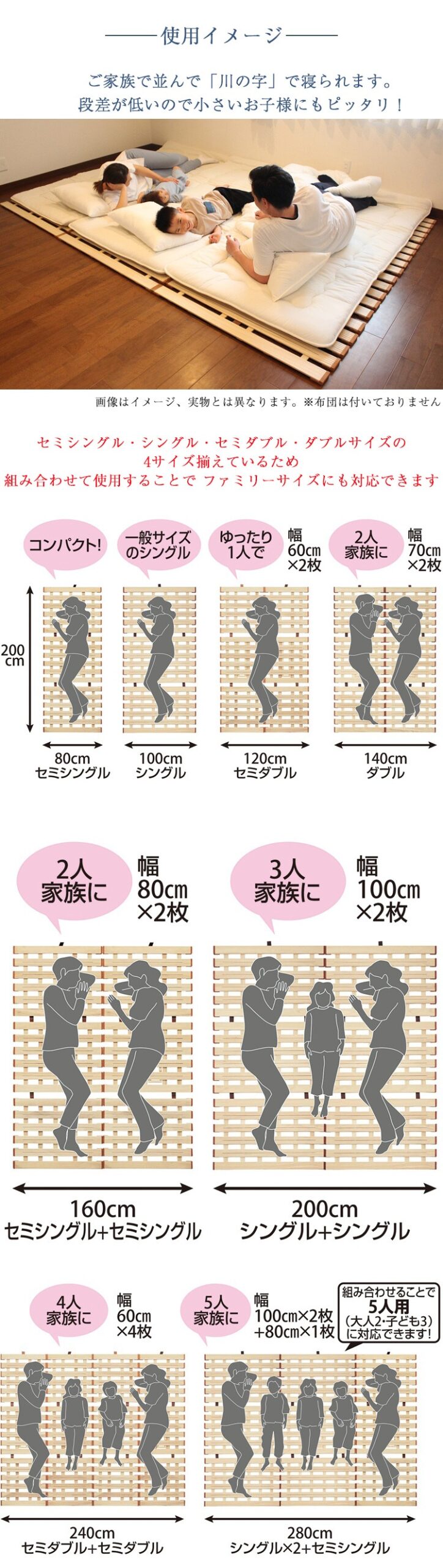オスマック すのこベッド 薄型軽量幅広すのこベッド 4つ折れ 内容