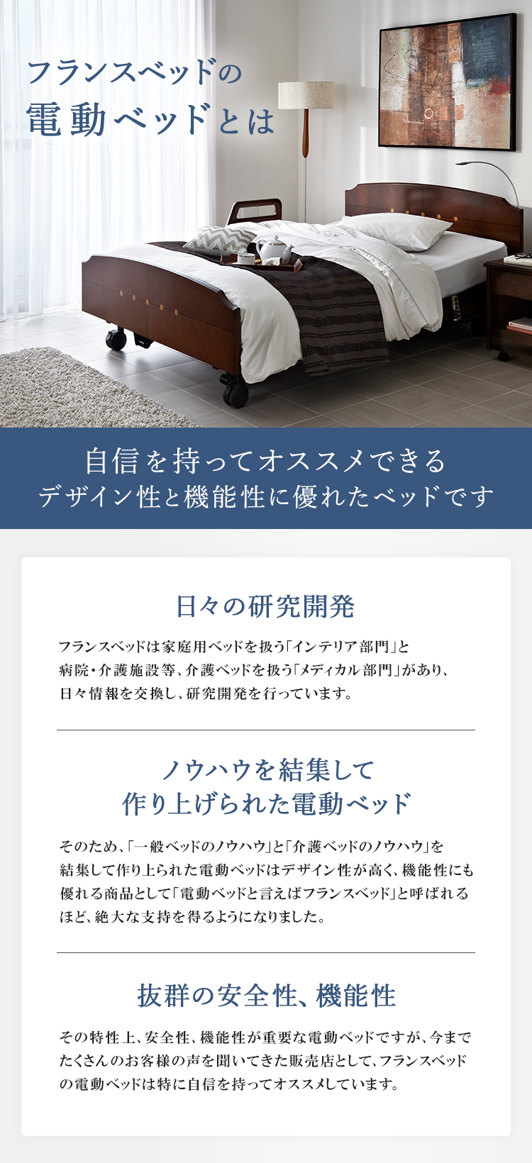 フランスベッド　電動ベッド　イメージ