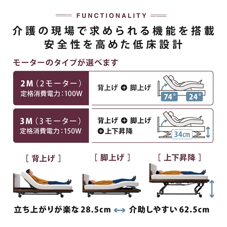フランスベッド　電動ベッドフレーム　レステックス101F　機能説明