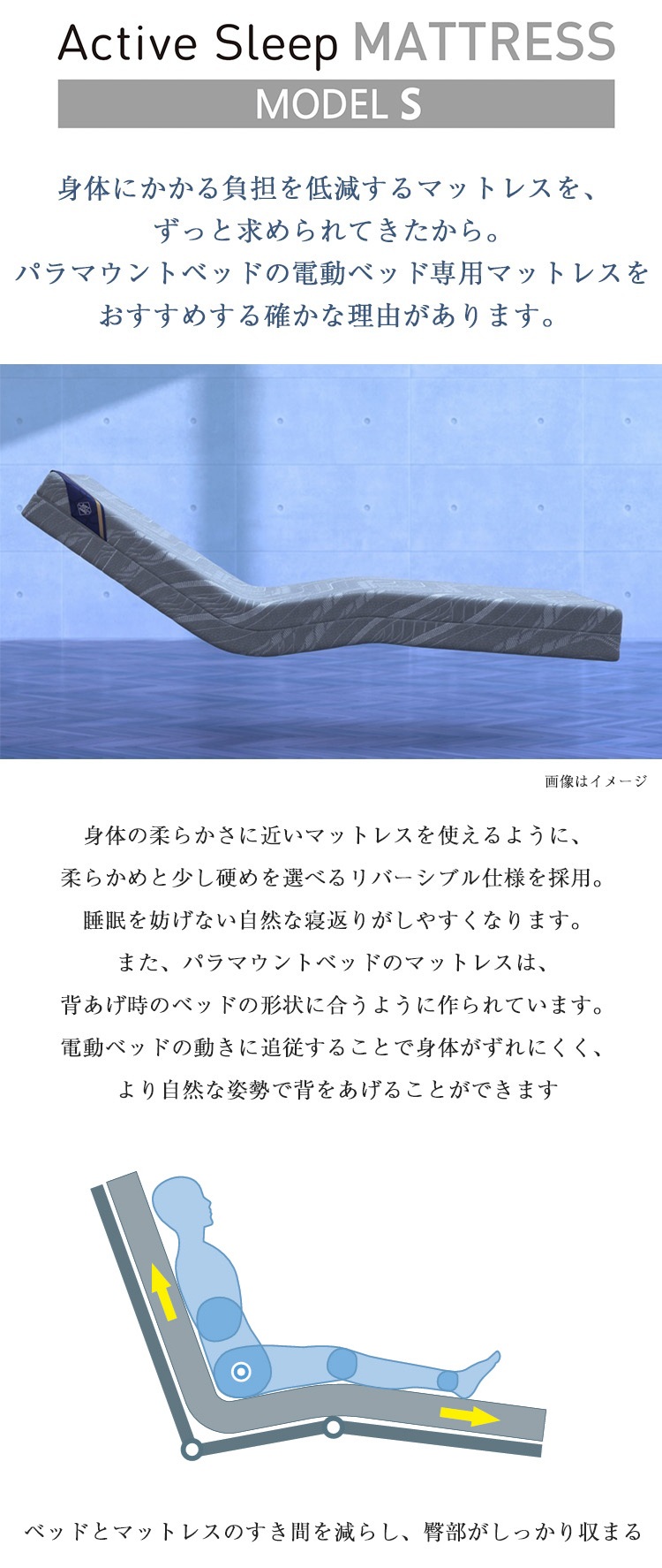 パラマウントベッド　マットレス　Active Sleep MATTRESS モデル S 厚さ12cm　