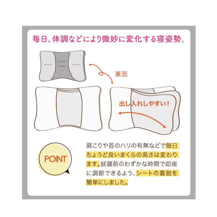 ロマンス小杉　枕　necorobiまくら 簡単調節タイプ